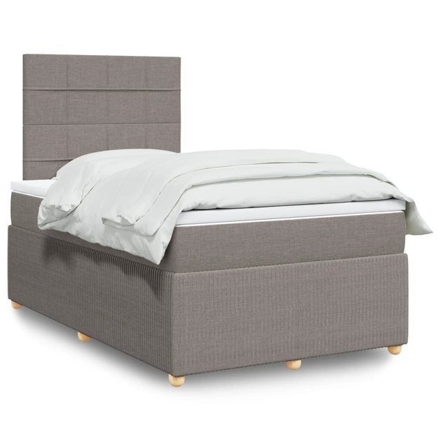 vidaXL Boxspringbett, Boxspringbett mit Matratze Taupe 120x200 cm Stoff günstig online kaufen