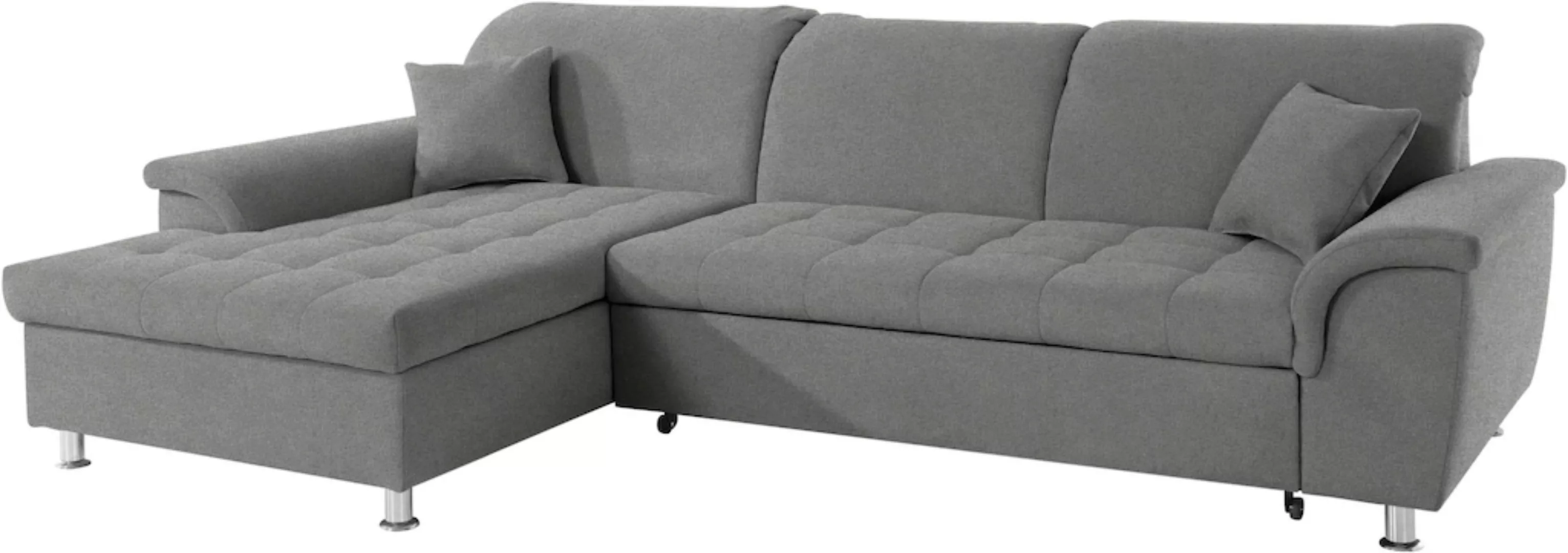 DOMO collection Ecksofa "Franzi L-Form", wahlweise mit Kopfteilverstellung günstig online kaufen