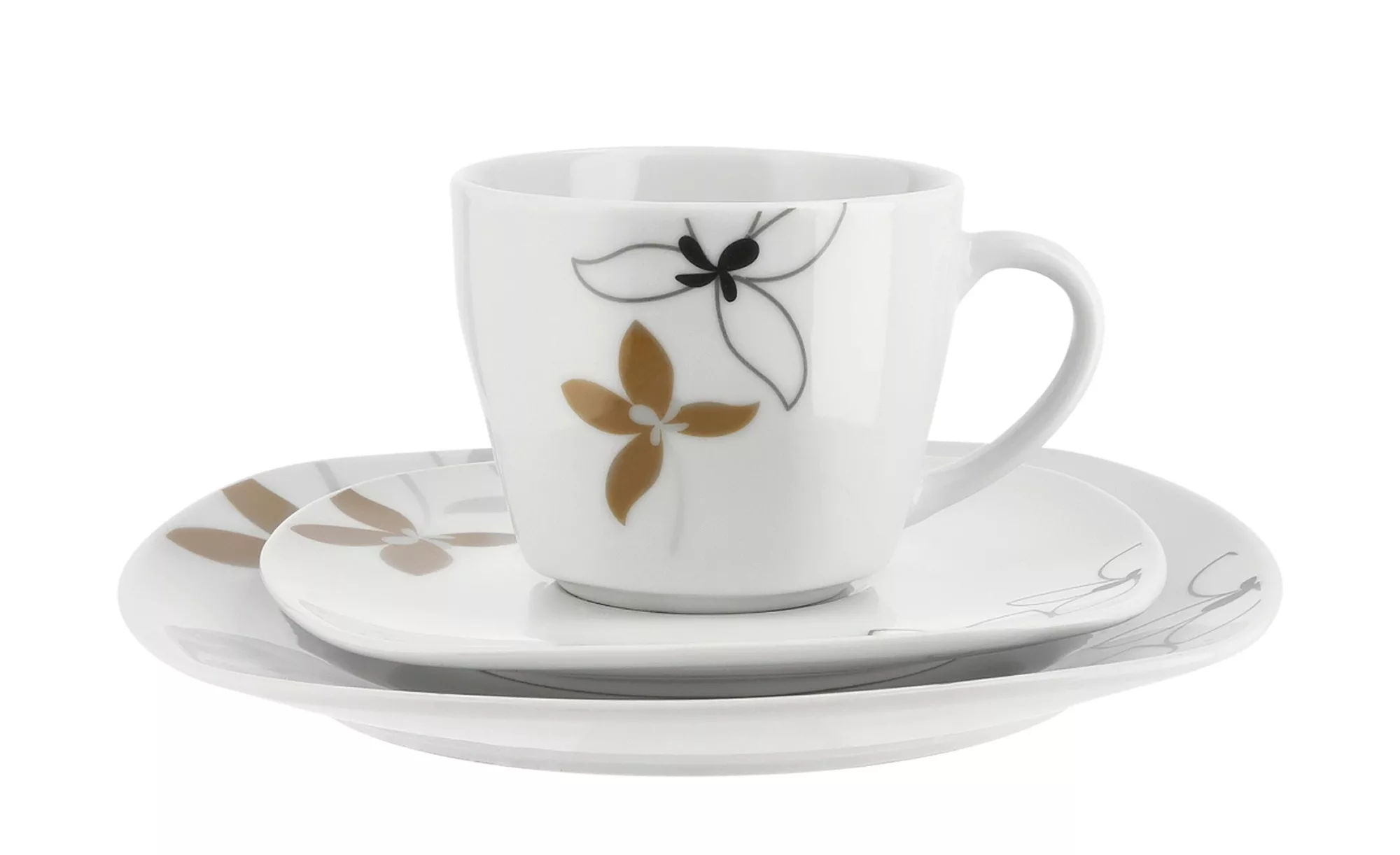 Kaffeegeschirr 12-teilig  Karolina - weiß - Porzellan - Sconto günstig online kaufen