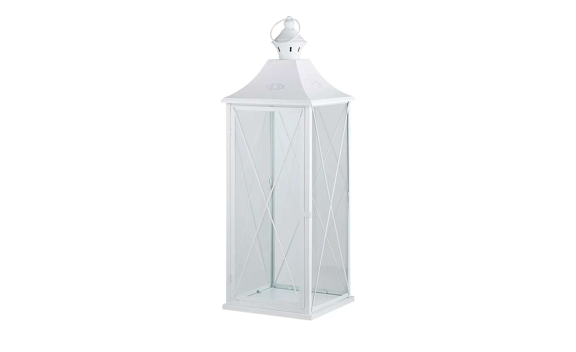 Laterne - weiß - Glas , Metall - 32 cm - 91 cm - 32 cm - Sconto günstig online kaufen