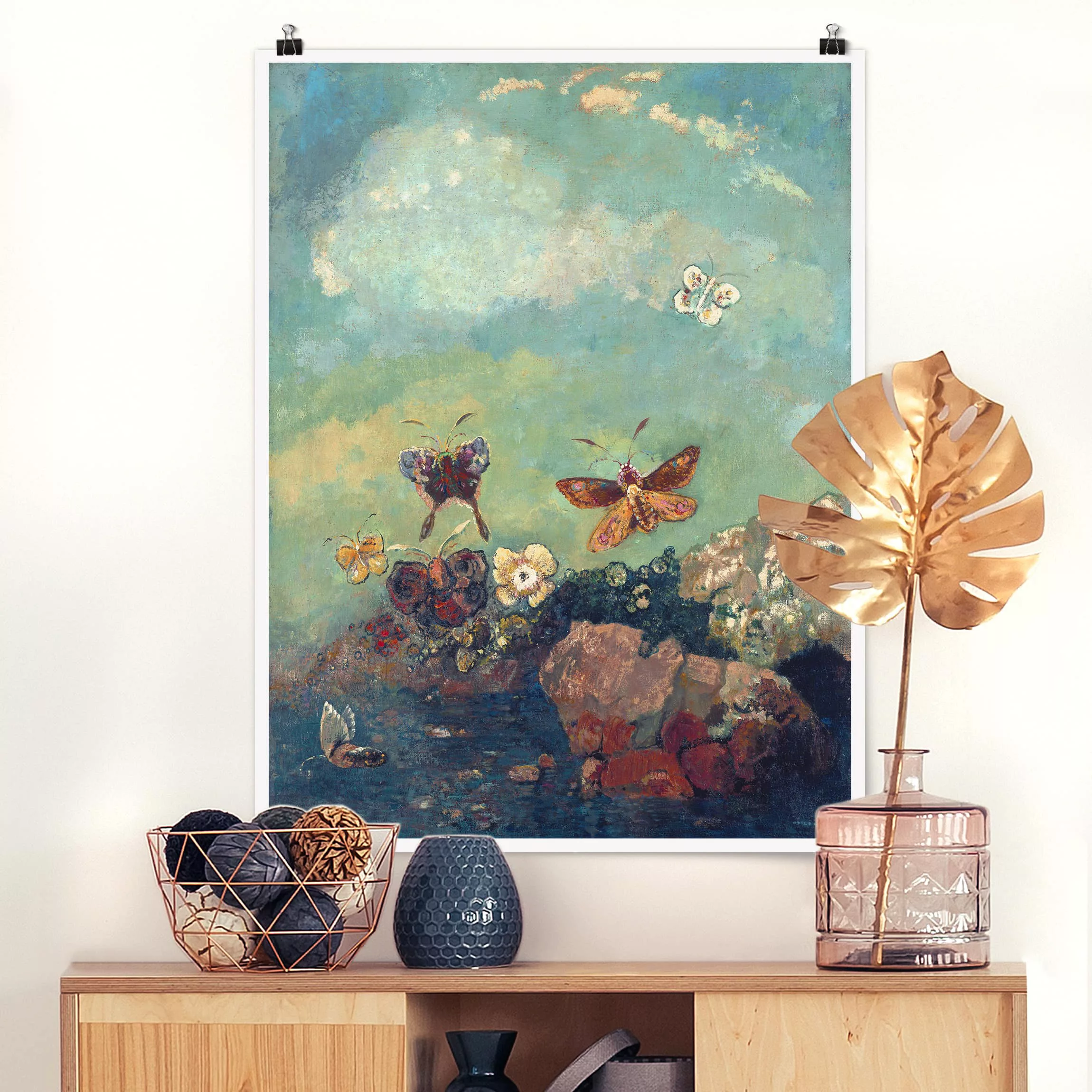 Poster Kunstdruck - Hochformat Odilon Redon - Schmetterlinge günstig online kaufen