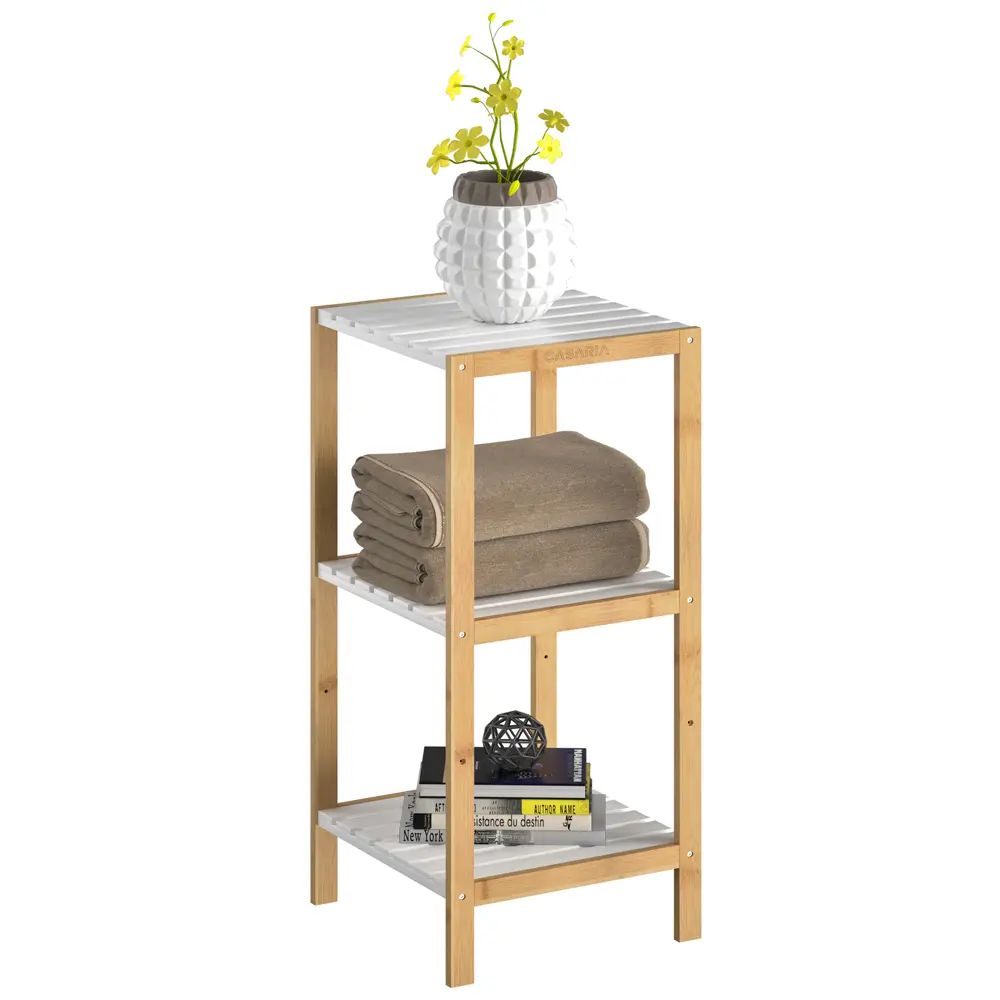 Standregal Bambus Weiß 80x33x34cm günstig online kaufen