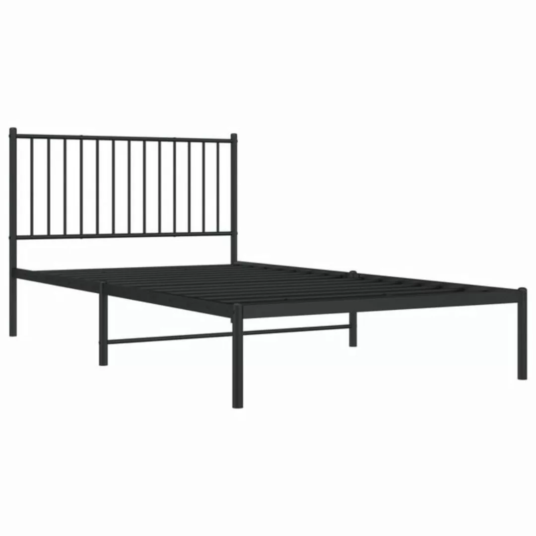 Vidaxl Bettgestell Mit Kopfteil Metall Schwarz 107x203 Cm günstig online kaufen