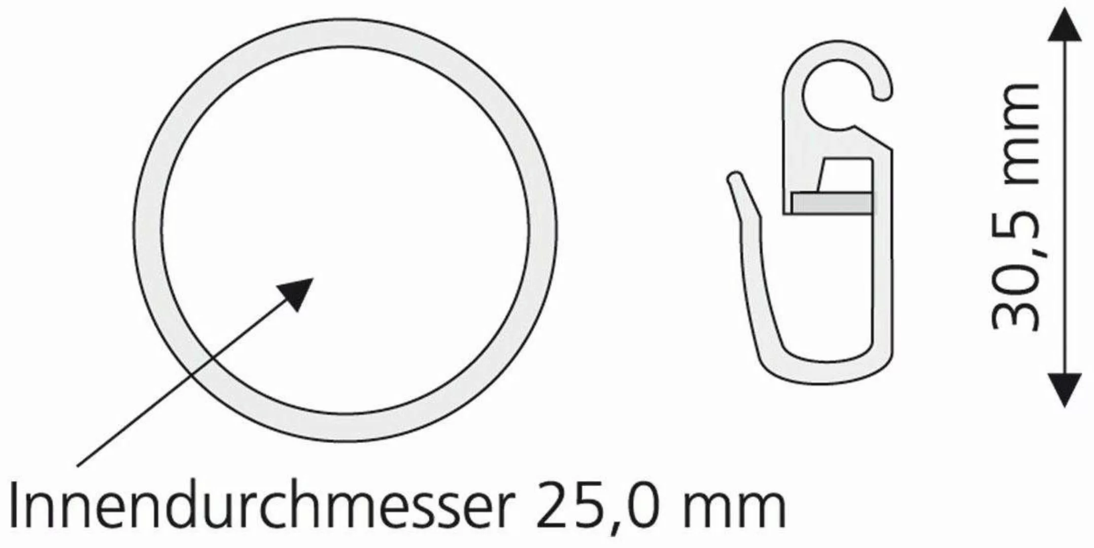 Liedeco Gardinenring, Gardinenstangen, (Set, 8-St., mit günstig online kaufen