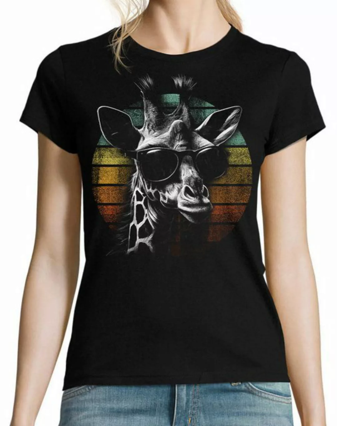 Youth Designz Print-Shirt Retro Giraffe Damen T-Shirt mit lustigen Logo für günstig online kaufen