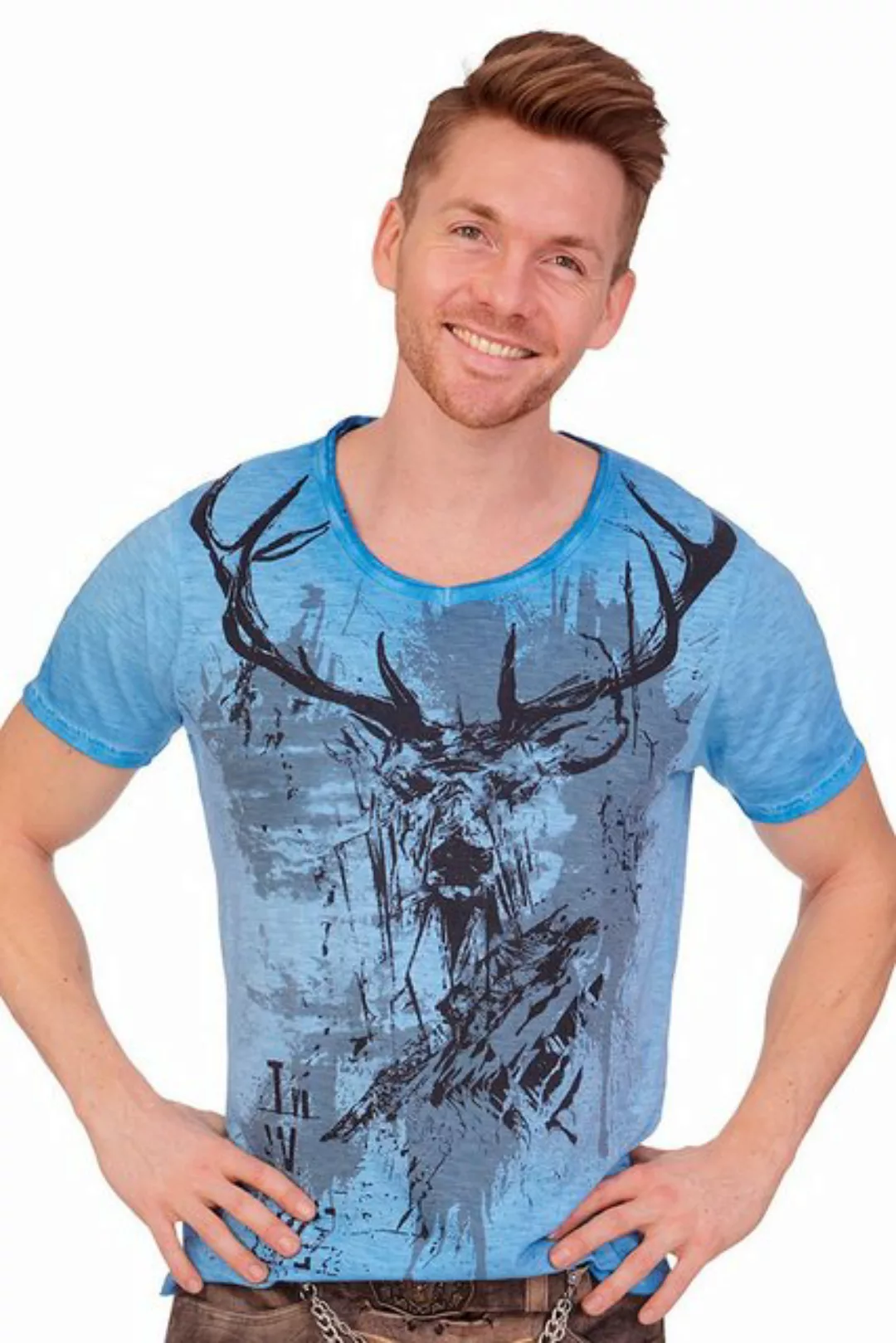 Hangowear Trachtenshirt Trachtenshirt Herren - JARVIS - blau günstig online kaufen