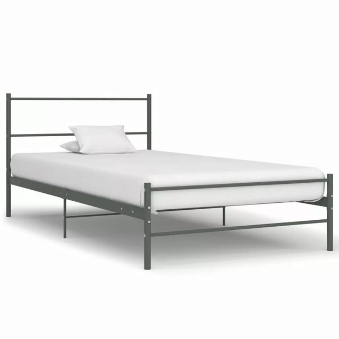 furnicato Bett Bettgestell Grau Metall 90×200 cm günstig online kaufen