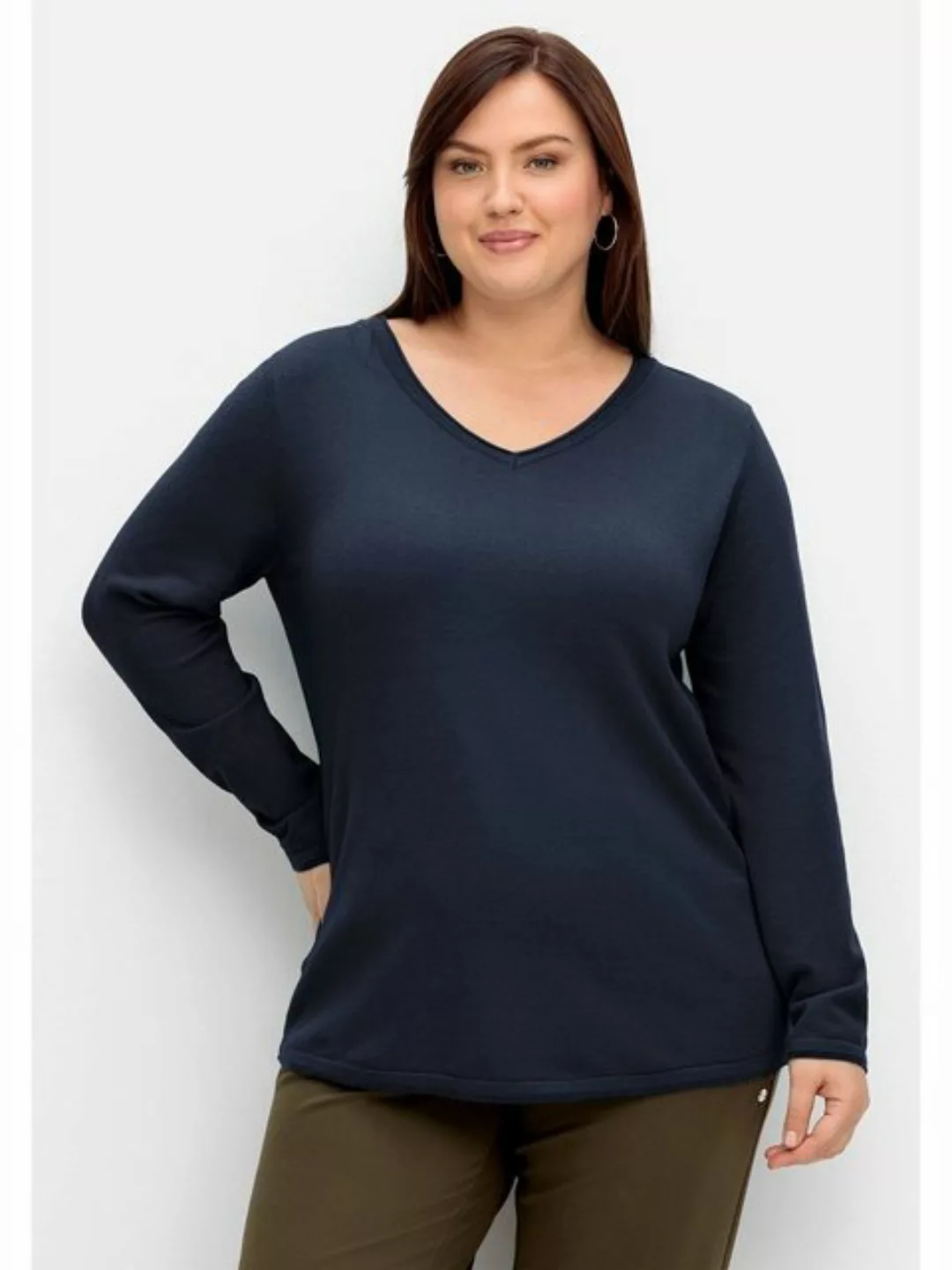 Sheego V-Ausschnitt-Pullover "Große Größen", in flauschig weicher Qualität günstig online kaufen