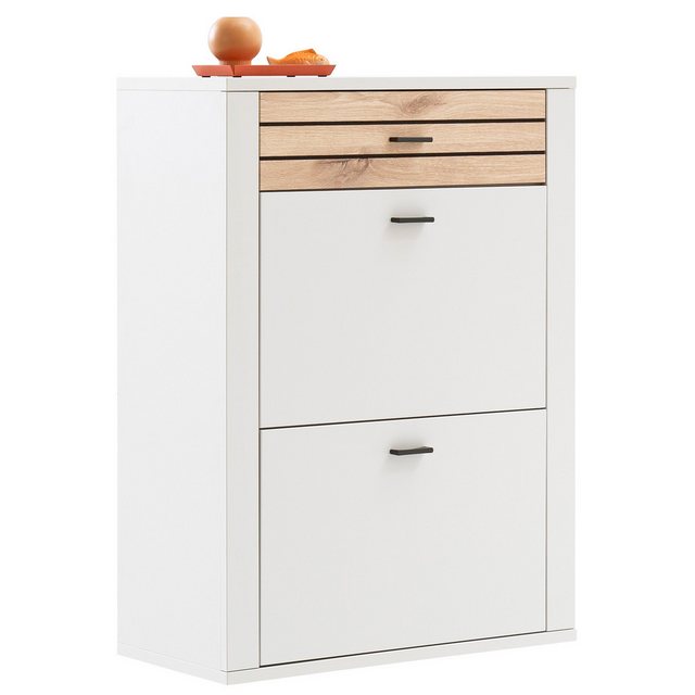 expendio Schuhschrank Mariella 4 Modern White / Absetzung Viking Oak Nachbi günstig online kaufen