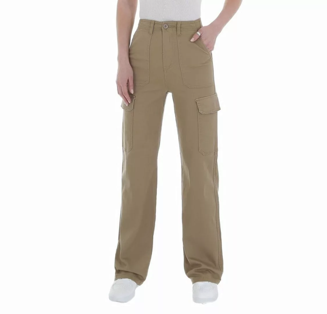 Ital-Design Cargohose Damen Freizeit Stoffhose in Beige günstig online kaufen