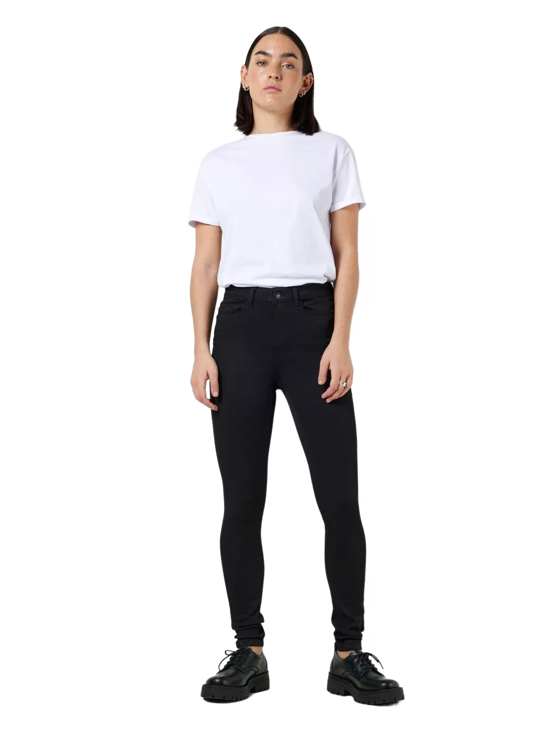 Noisy May Damen Jeans NMCALLIE HW VI308BL Skinny Fit Schwarz - Black günstig online kaufen