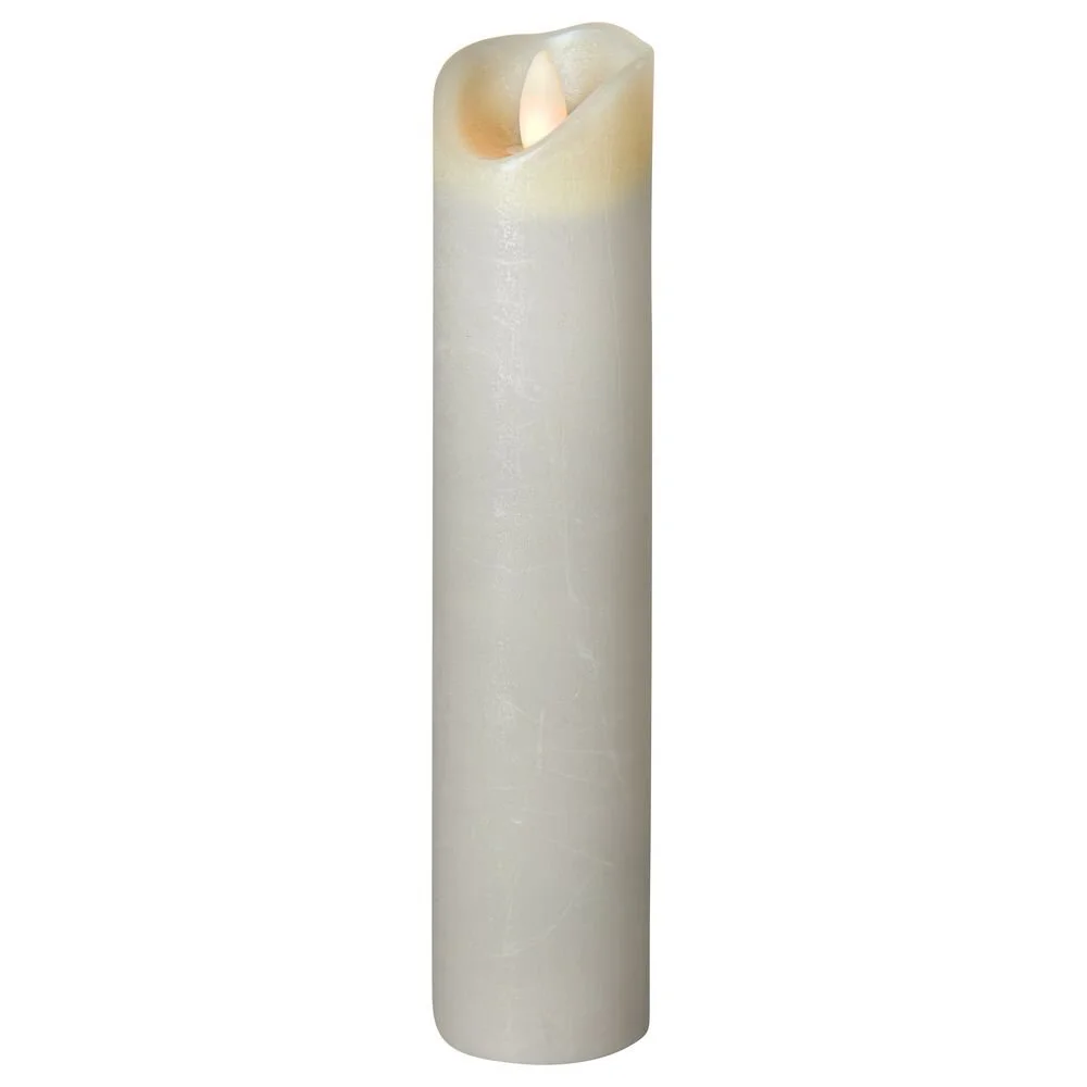 LED Kerze Shine Wachs gefrostet in Grau 225x50x50mm günstig online kaufen