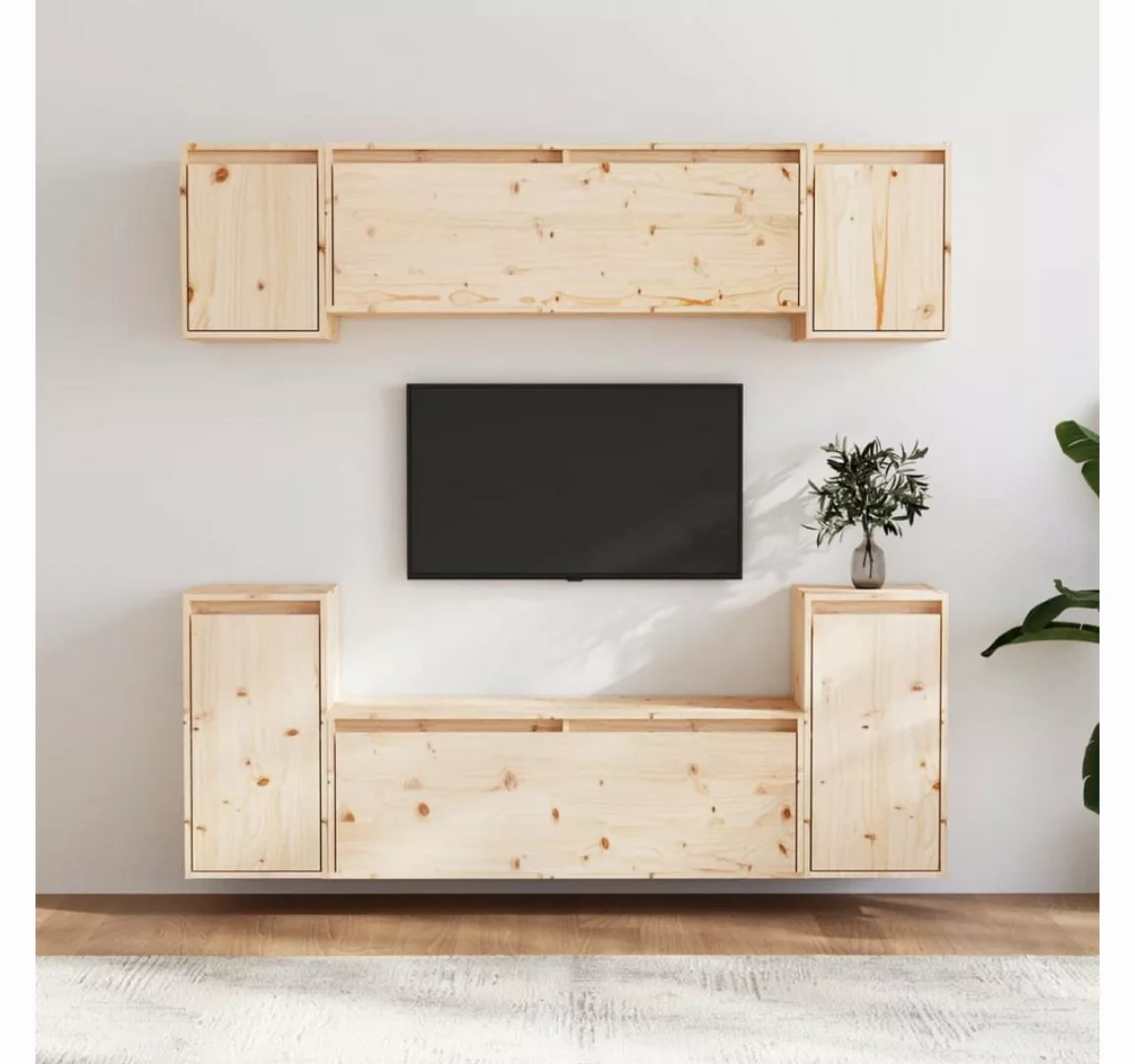 vidaXL TV-Schrank TV-Schränke 6 Stk Massivholz Kiefer Lowboard Lowboard günstig online kaufen