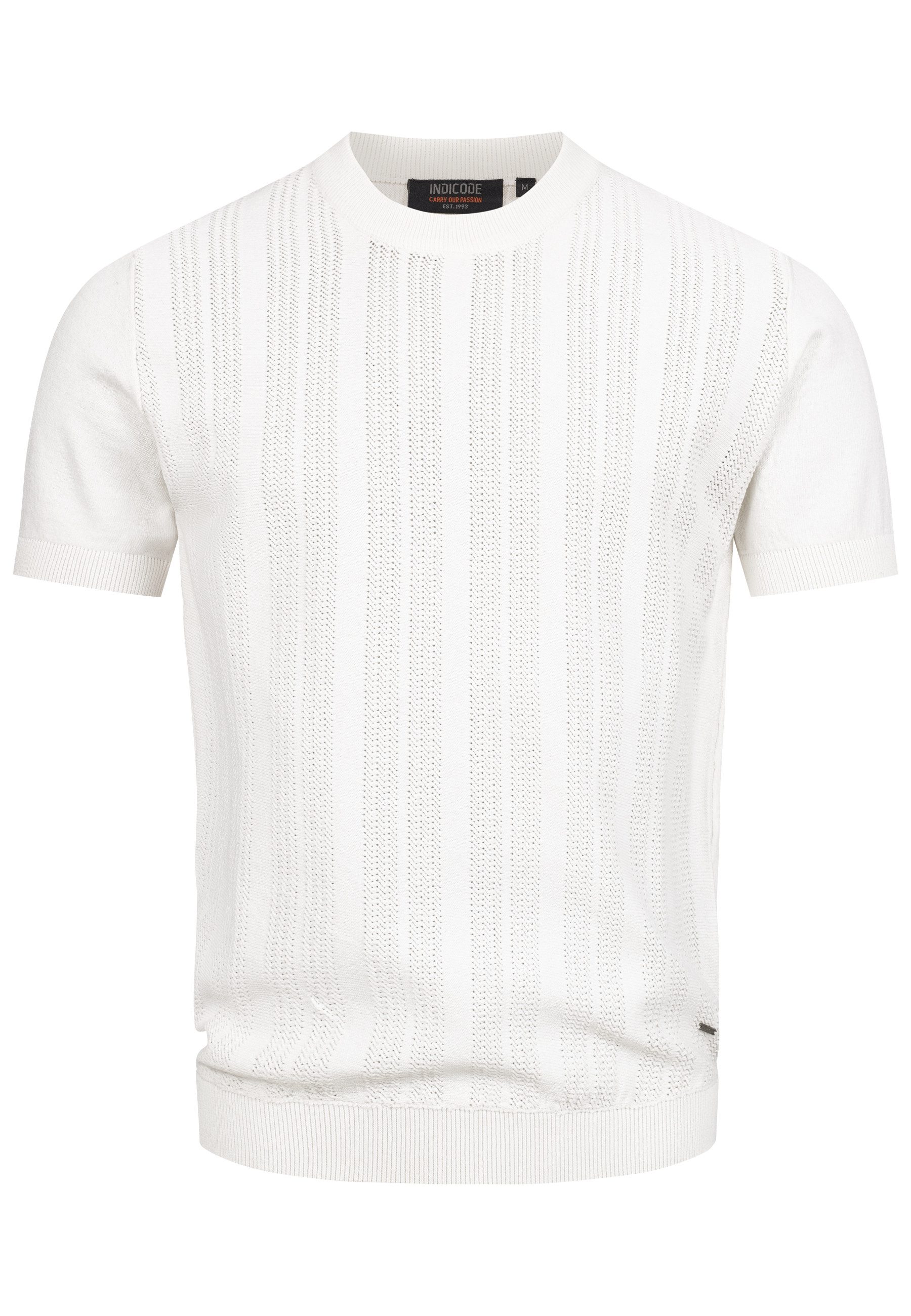 Indicode T-Shirt INVarson mit vertikalem Strickmuster günstig online kaufen