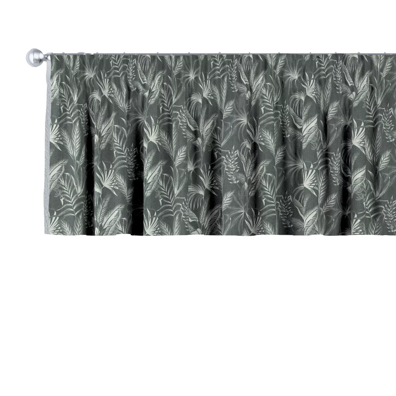 Kurzgardine mit Kräuselband, schwarz, 390 x 40 cm, Flowers (143-73) günstig online kaufen