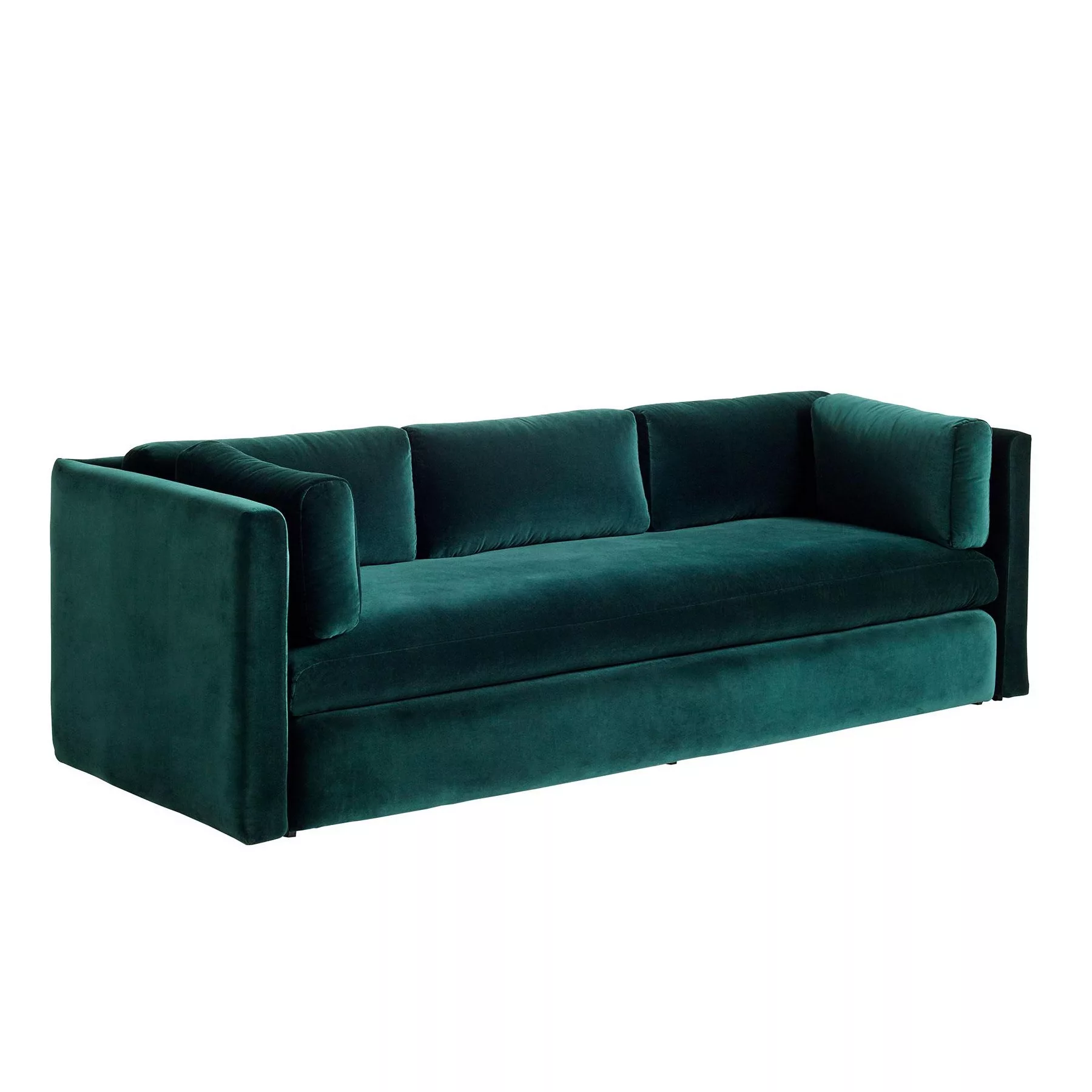 HAY - Hackney 3-Sitzer Sofa Samt - dunkelgrün/Stoff Stoff Lola /BxHxT 254x7 günstig online kaufen