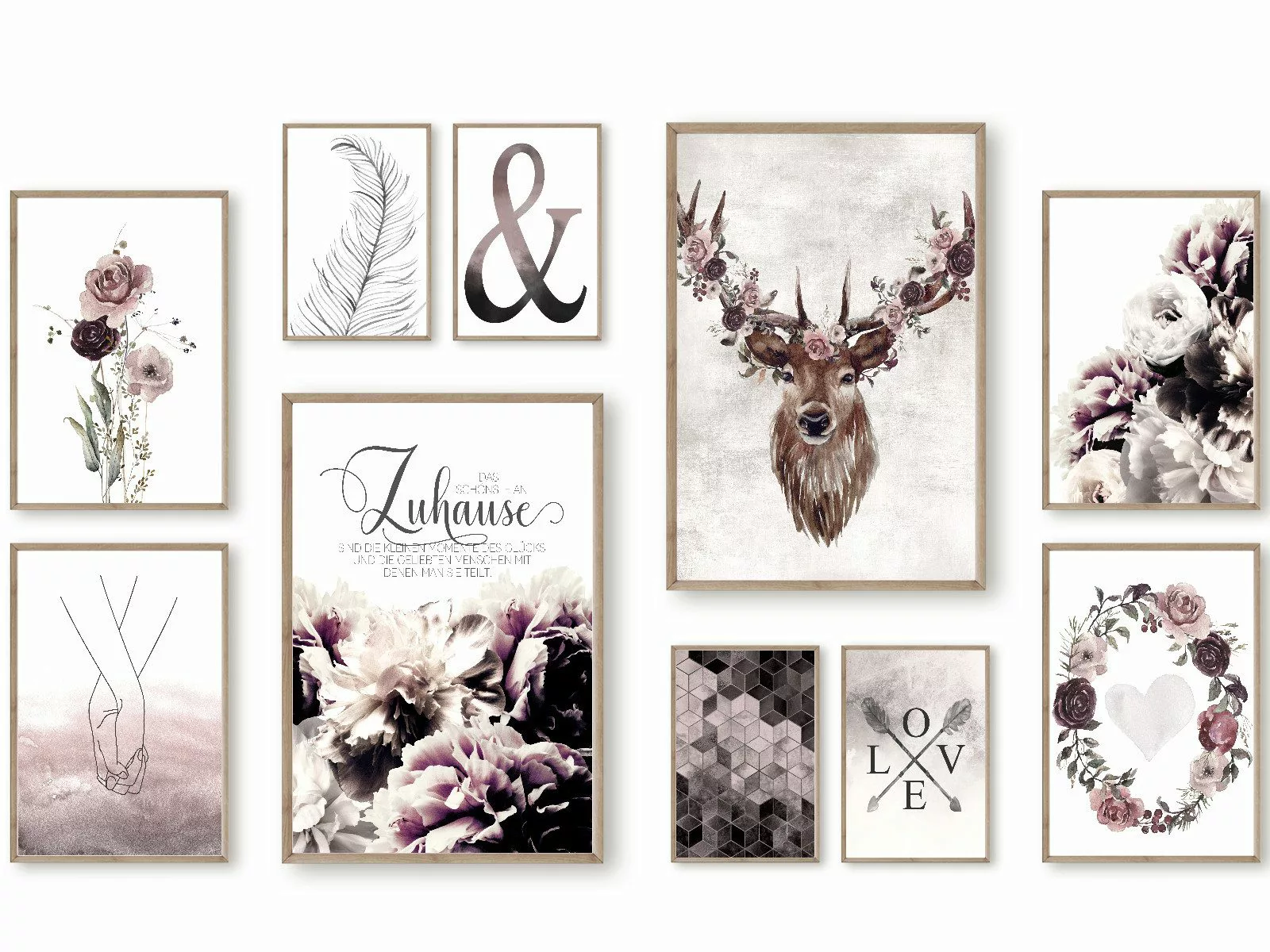 homestyle-accessoires Poster Bilder Bilderwand Set Wandbilder günstig online kaufen