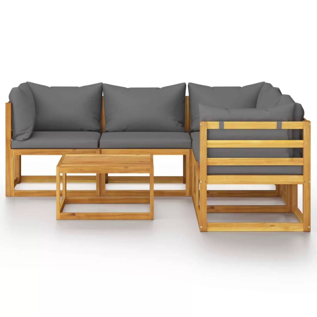 6-tlg. Garten-lounge-set Mit Auflagen Massivholz Akazie günstig online kaufen