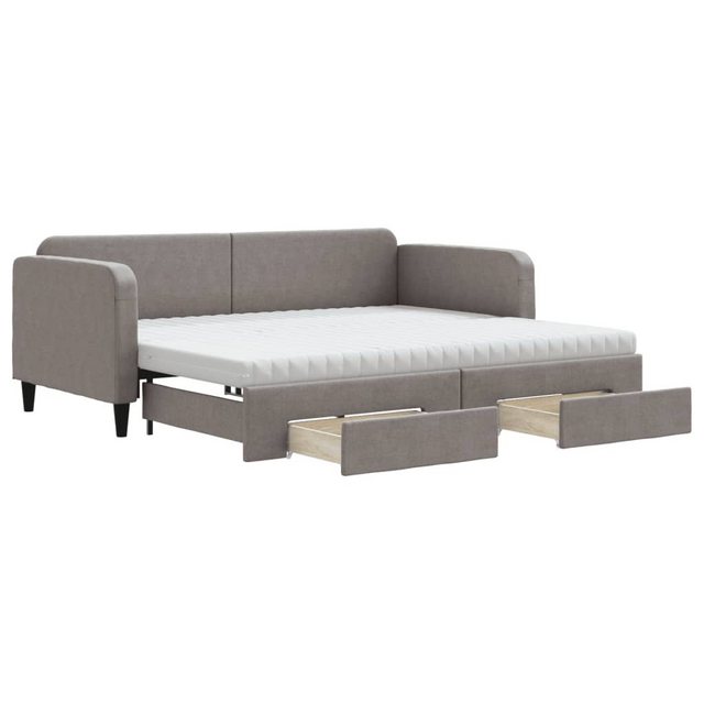 vidaXL Gästebett Gästebett Tagesbett Ausziehbar mit Schubladen Taupe 90x200 günstig online kaufen