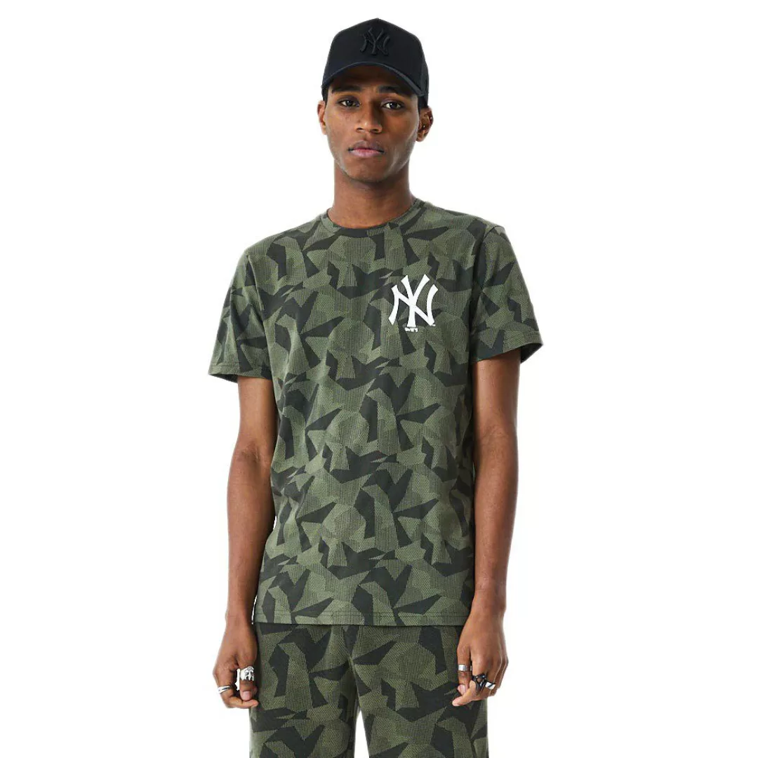 New Era Geometric Camo New York Yankees Kurzärmeliges T-shirt M Green Med günstig online kaufen