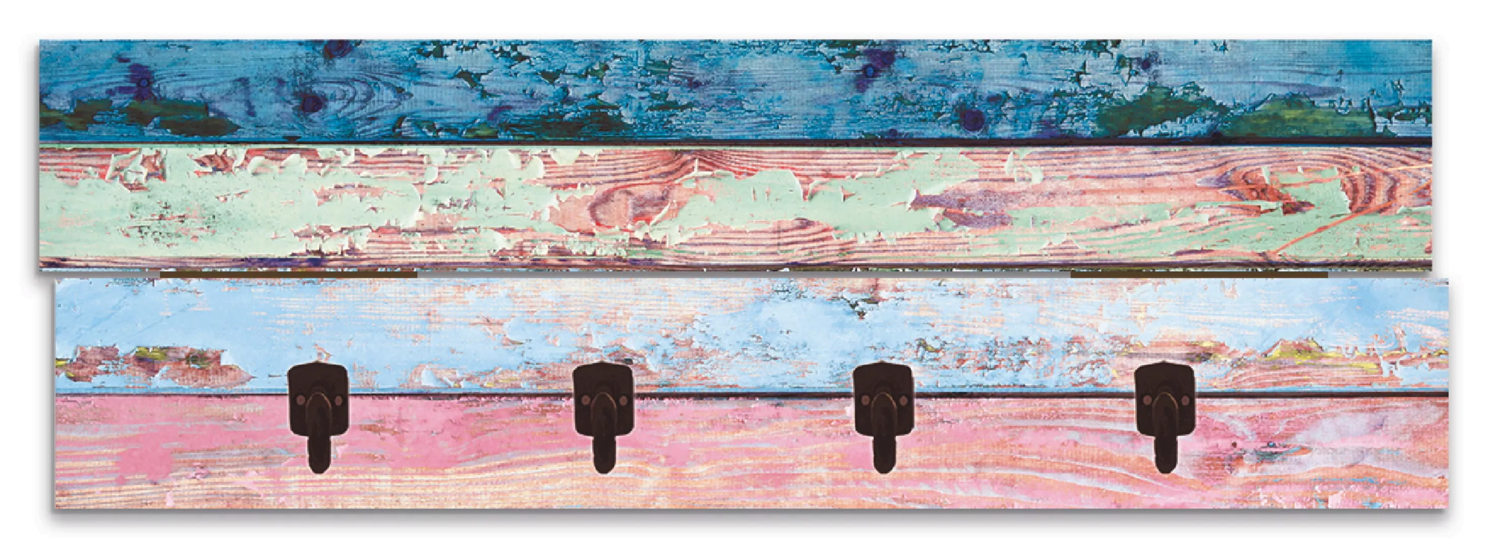 Artland Garderobenleiste "Bunte Holzplanken", teilmontiert günstig online kaufen