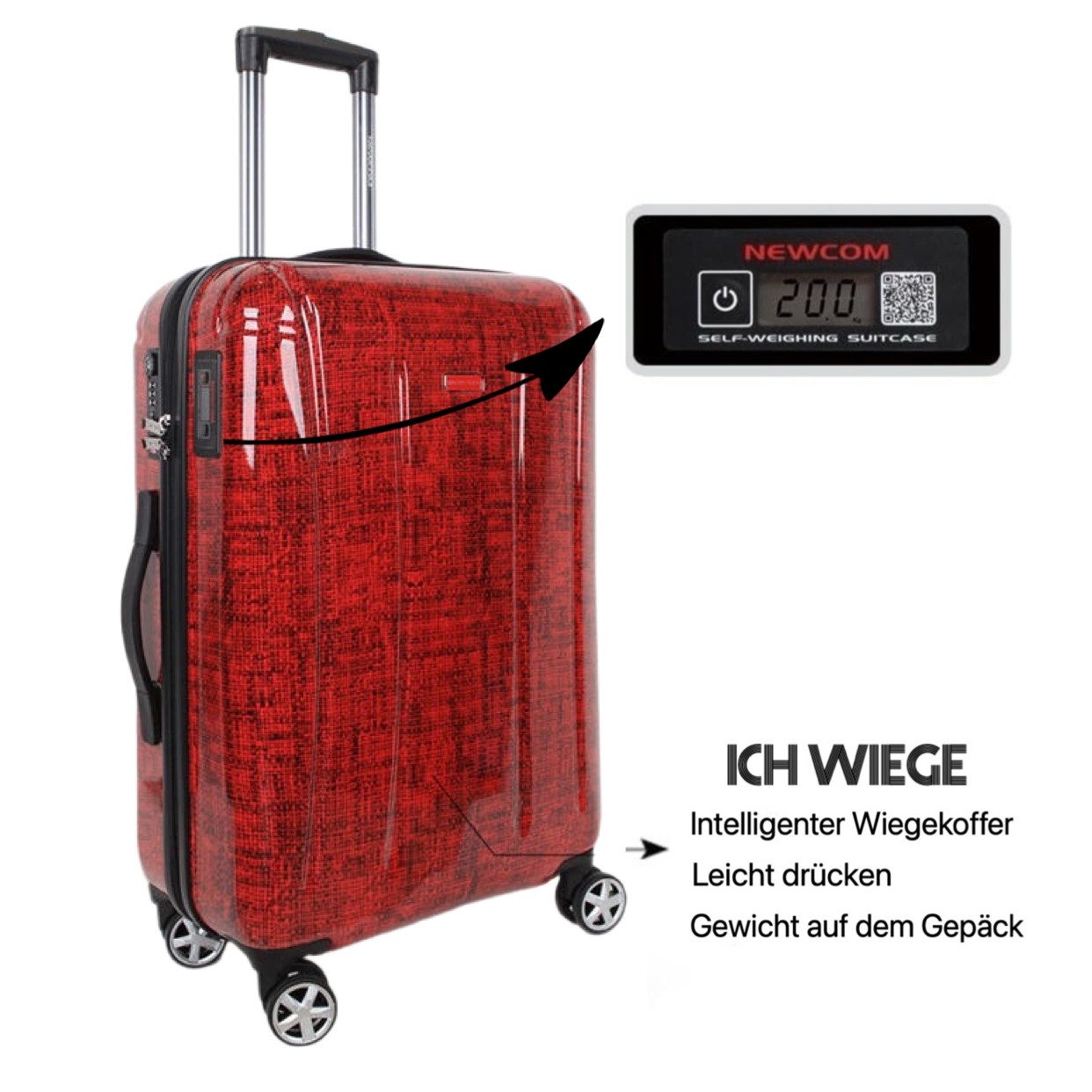 NEWCOM Hartschalen-Trolley Hartschalenkoffer 24 Zoll mit günstig online kaufen