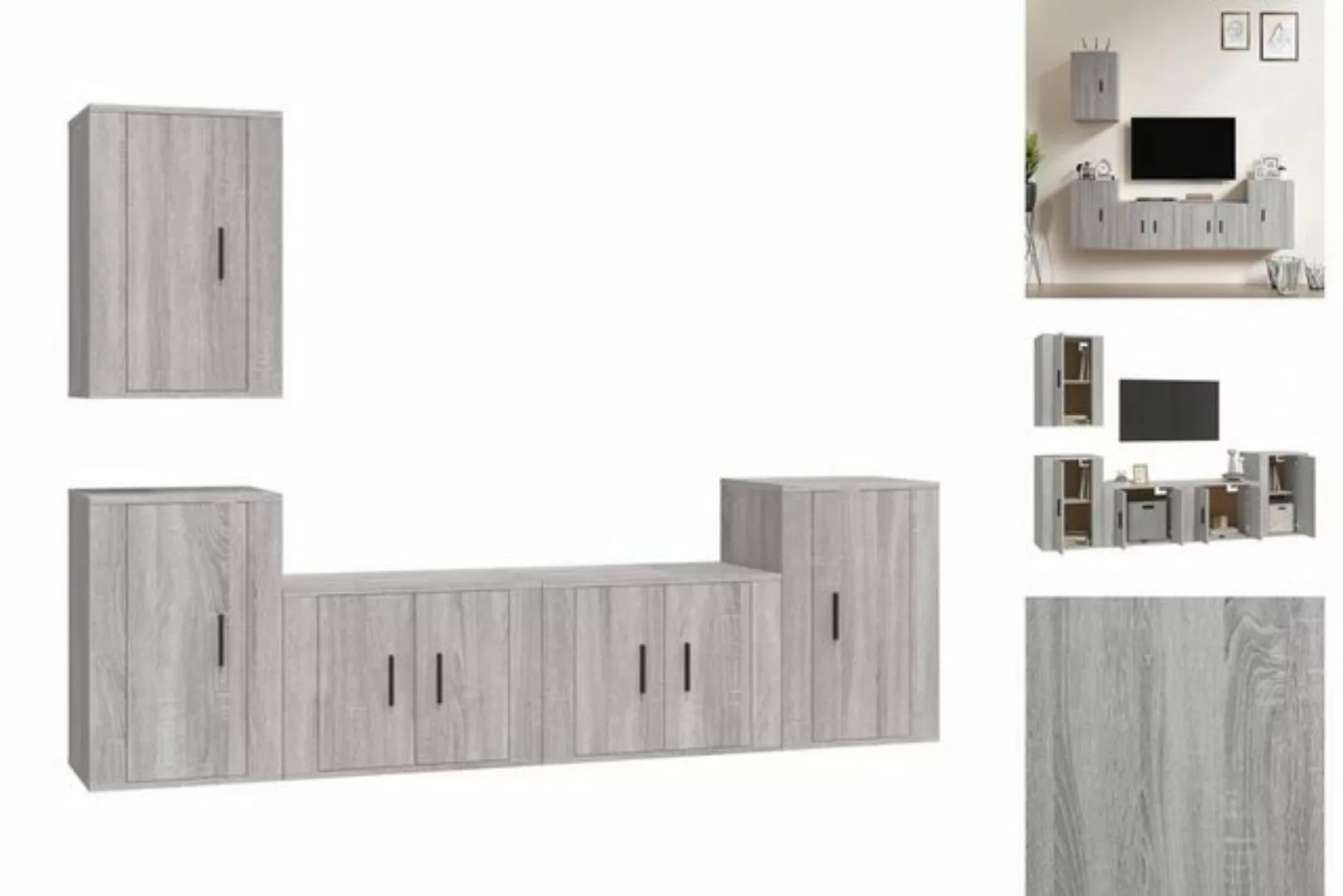 Vidaxl 5-tlg. Tv-schrank-set Grau Sonoma Holzwerkstoff günstig online kaufen