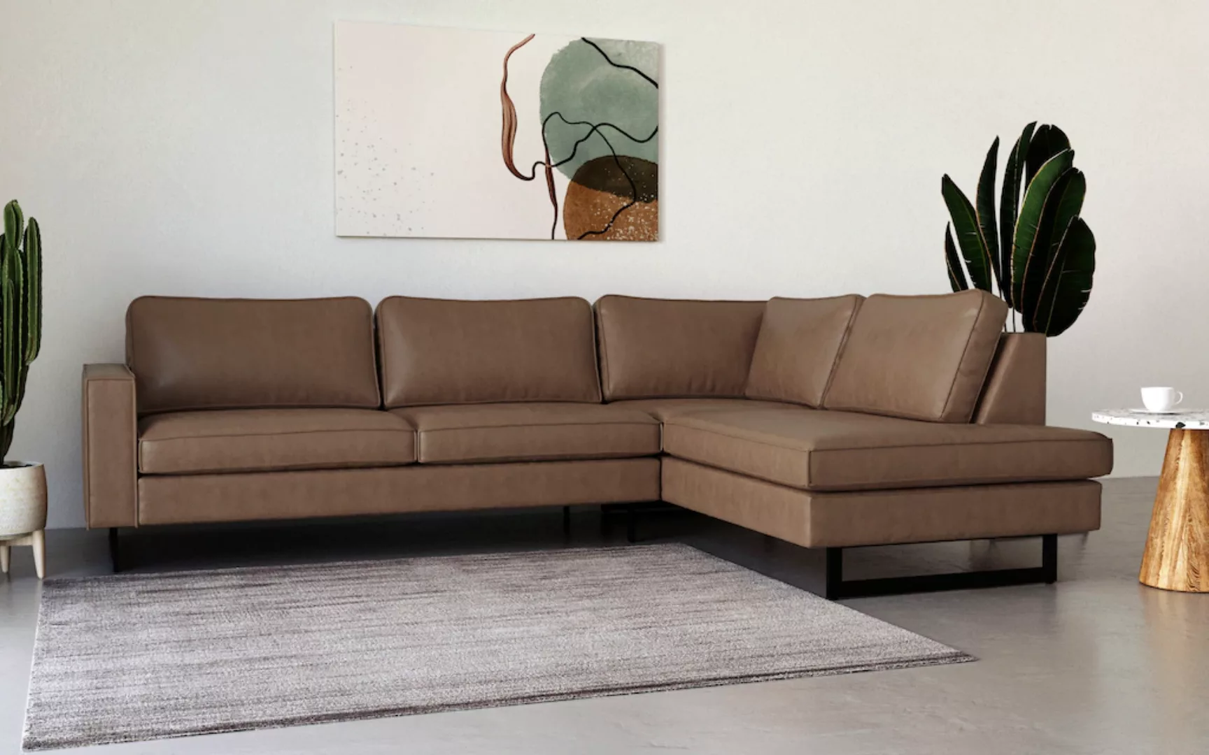 Places of Style Ecksofa "Pinto, 290 cm, Ottomane links / rechts", Cord, Fei günstig online kaufen