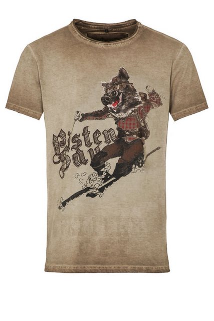 Hangowear Trachtenshirt Trachtenshirt Herren - PISTENSAU - beige günstig online kaufen