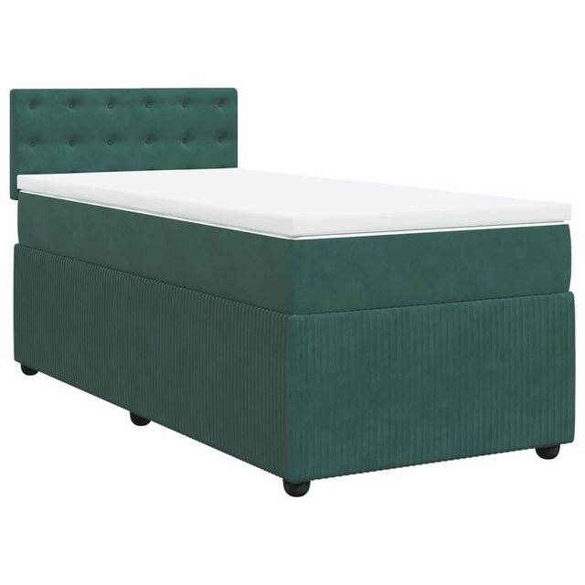 vidaXL Bett Boxspringbett mit Matratze Dunkelgrün 90x200 cm Samt günstig online kaufen