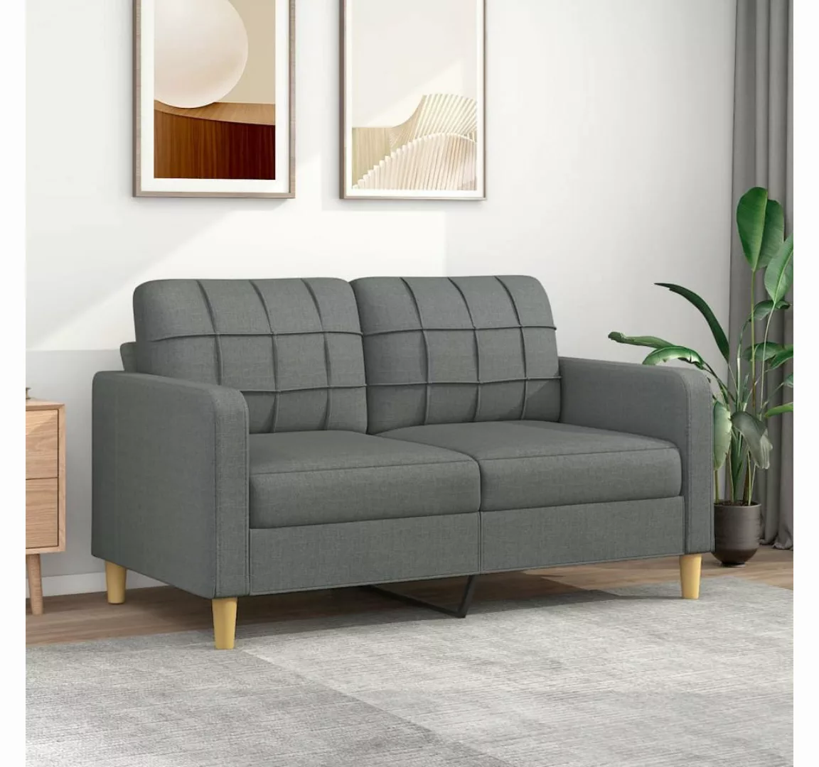 vidaXL Sofa 2-Sitzer-Sofa Couch Dunkelgrau 140 cm Stoff günstig online kaufen