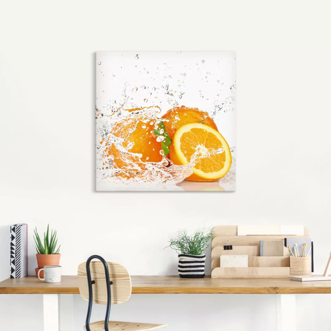 Artland Wandbild »Orange mit Spritzwasser«, Süßspeisen, (1 St.) günstig online kaufen