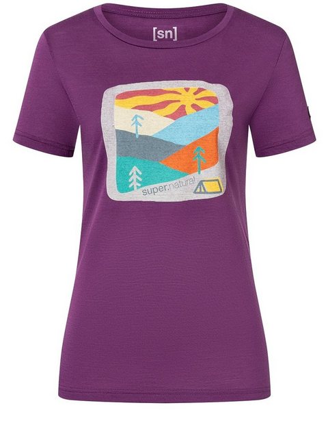 SUPER.NATURAL Print-Shirt Merino T-Shirt W MOUNTAIN ART TEE cooler Merino-M günstig online kaufen