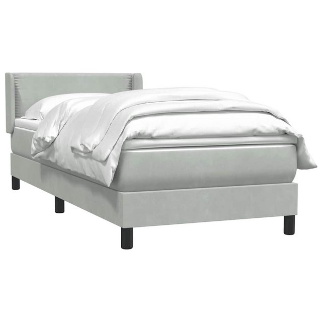 vidaXL Bett Boxspringbett mit Matratze Hellgrau 80x220 cm Samt günstig online kaufen