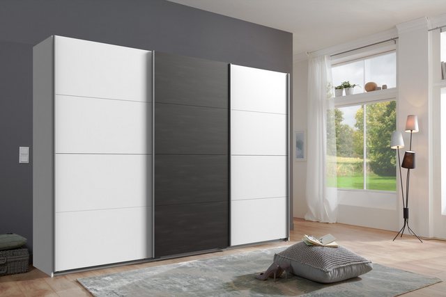 Wimex Schwebetürenschrank in WEISS + RAW STEEL - 270x208x65cm (BxHxT) günstig online kaufen