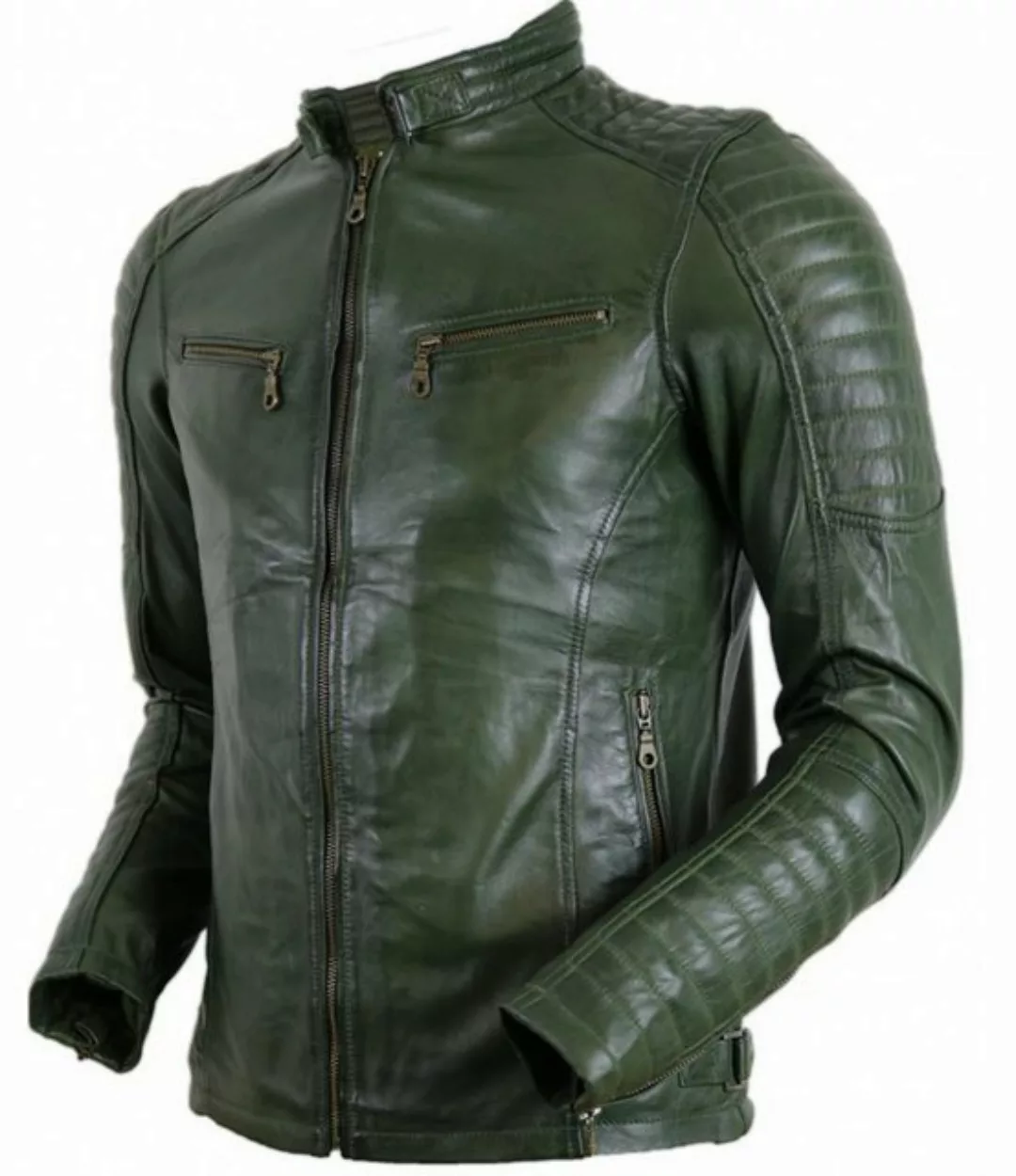 MDM Bikerjacke Herren Lamm Nappa Lederjacke Leichte Sommer Biker Lederjacke günstig online kaufen