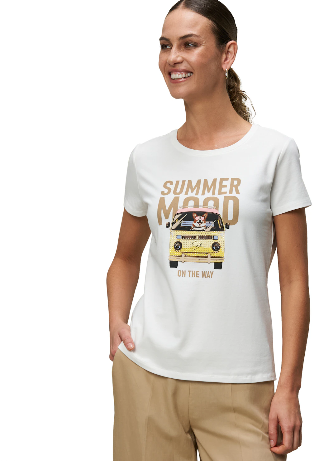 Zero Kurzarmshirt "zero Damen Shirt mit Summer Mood Print", (1 tlg.), weite günstig online kaufen