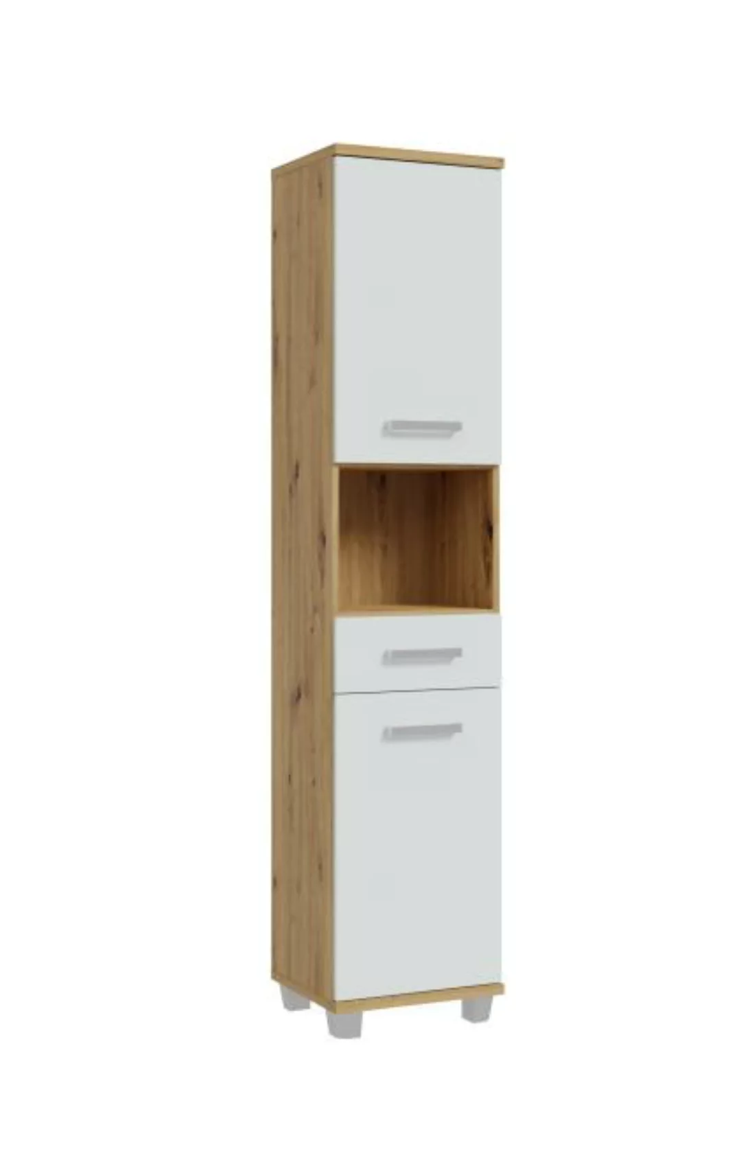 Bad-Hochschrank VERIS von Forte Weiß / Artisan Oak günstig online kaufen