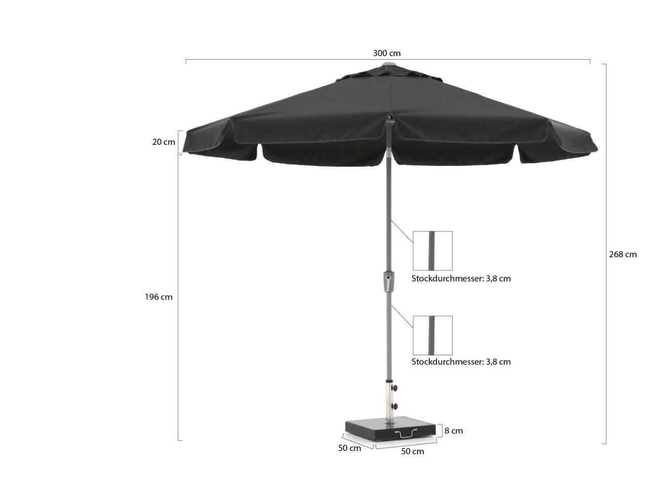 Shadowline Aruba Sonnenschirm ø 300 cm günstig online kaufen
