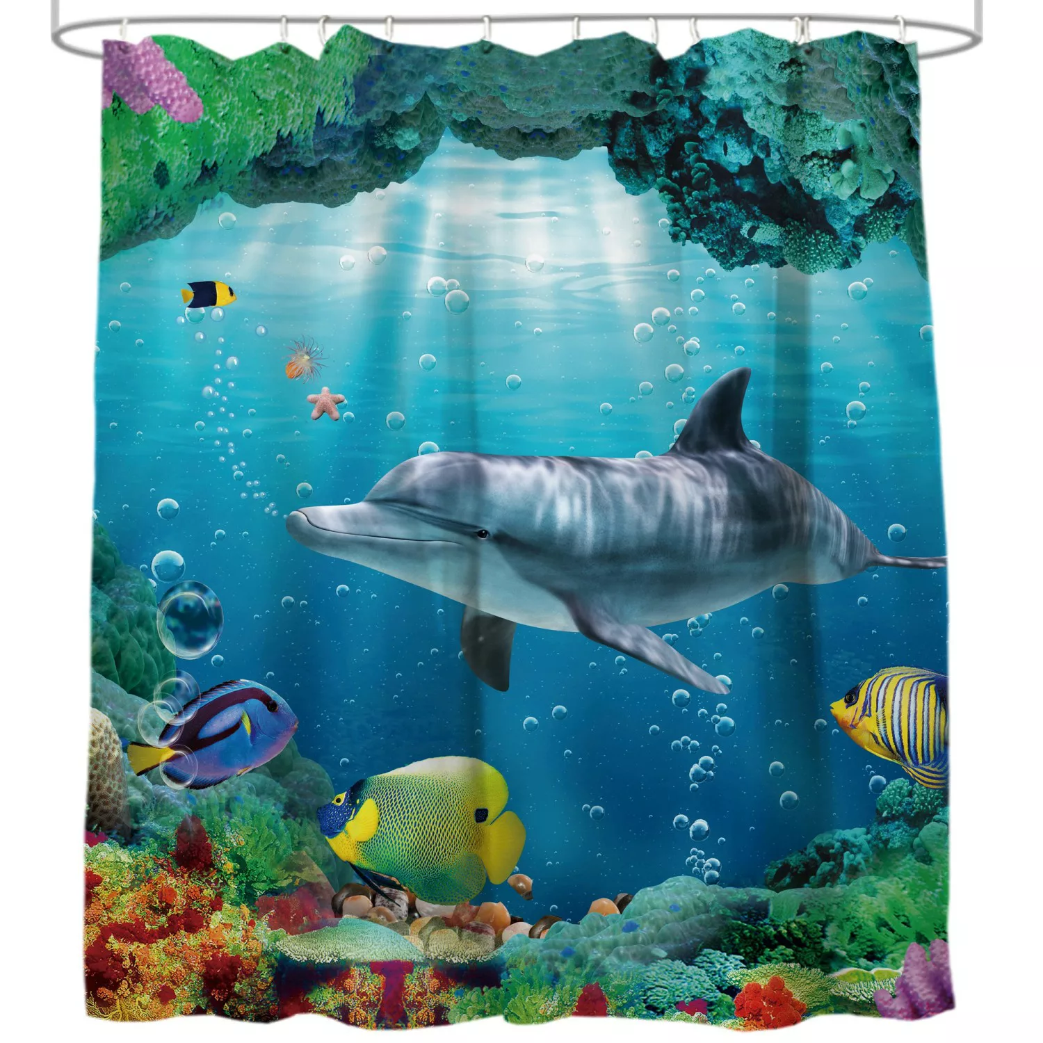 Sanilo Duschvorhang Delphin Korallen 180 x 200 cm günstig online kaufen