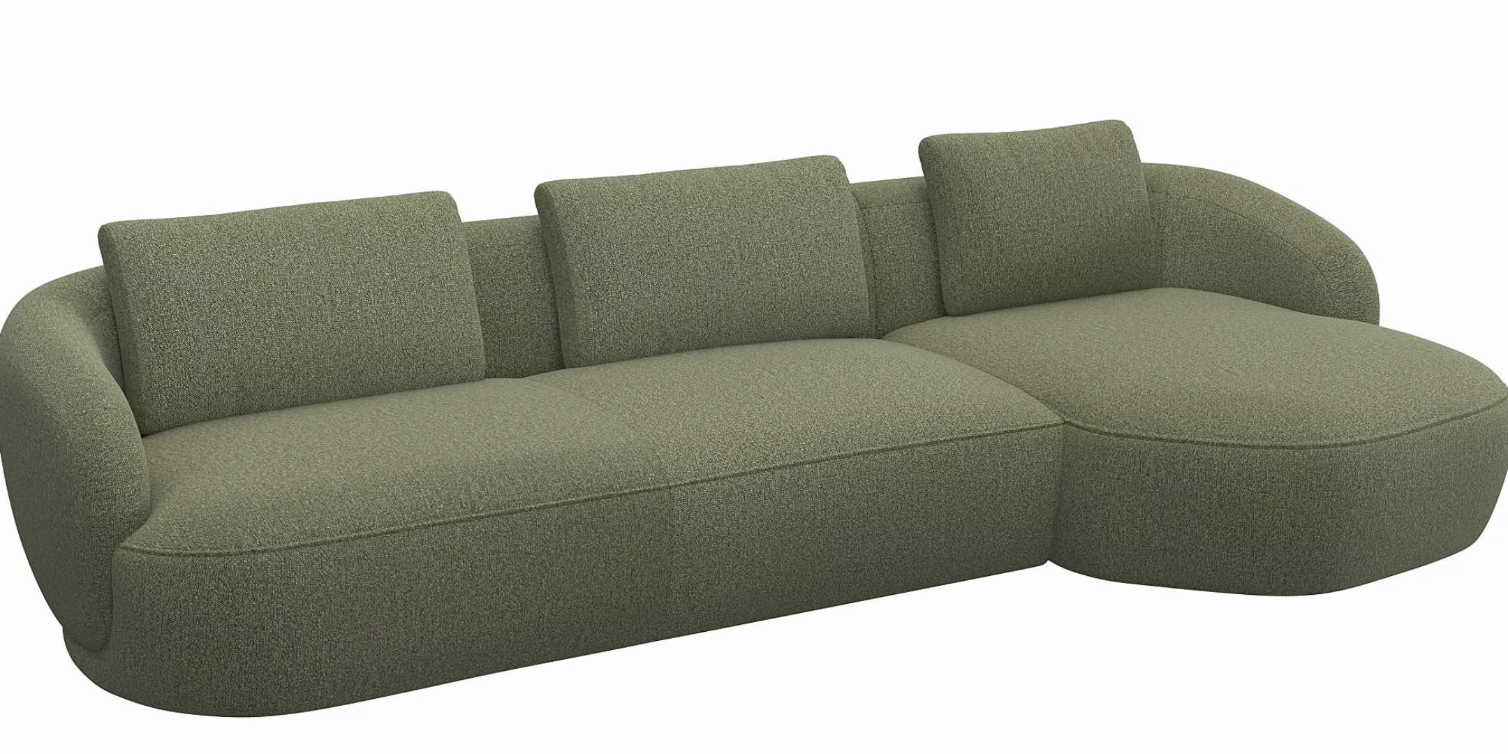 FLEXLUX Wohnlandschaft »Torino, rund, L-Form, Sofa-Ecke mit Recamiere, Long günstig online kaufen