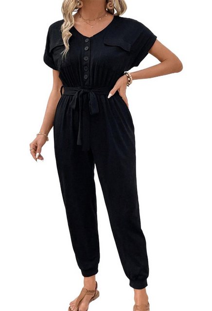 CHENIN 7/8-Overall Sommer Damen Casual Schwarz Jumpsuit Hose Sommer Frauen günstig online kaufen