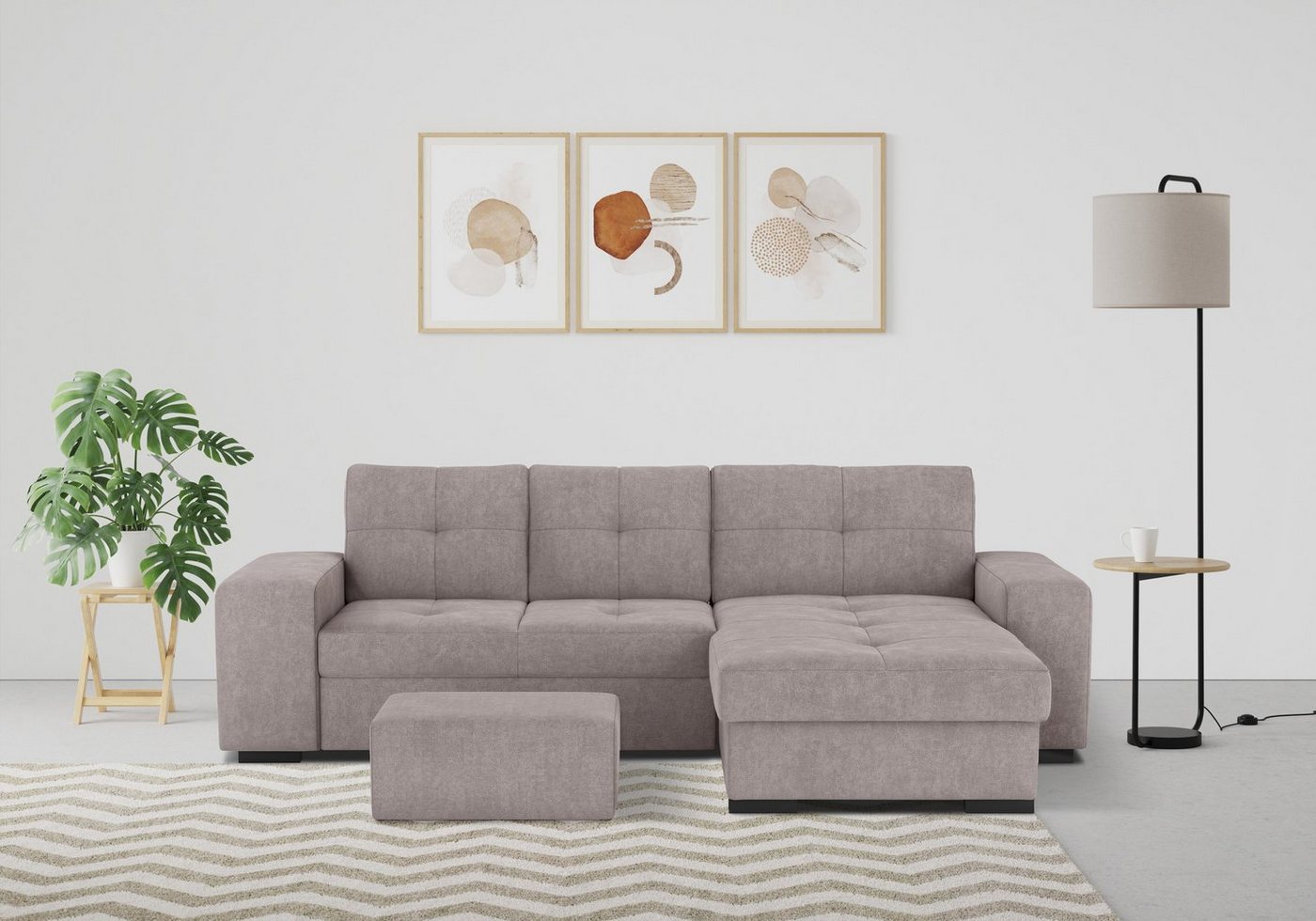 COTTA Ecksofa "Mattina L-Form", inkl. Hocker, wahlweise mit Bettfunktion un günstig online kaufen