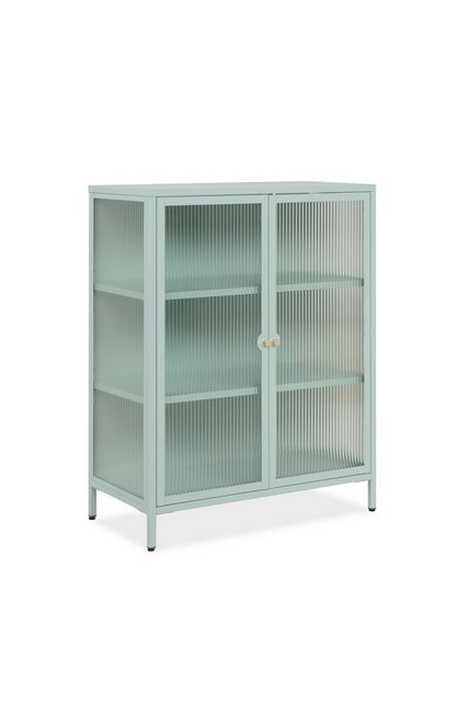 freiraum Vitrine Milton in mintgrün, Stahl - 80x101,5x40cm (BxHxT) günstig online kaufen