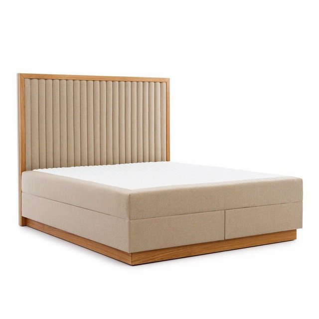 JVmoebel Bett Braun-Beiges Schlafzimmer Bett Designer Betten Doppelbetten T günstig online kaufen