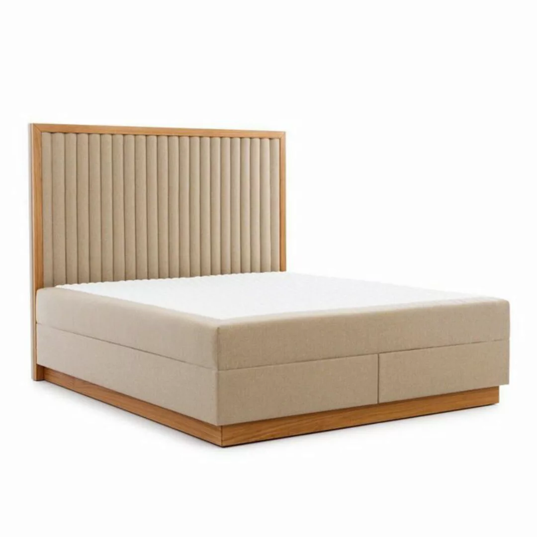 JVmoebel Bett Braun-Beiges Schlafzimmer Bett Designer Betten Doppelbetten T günstig online kaufen