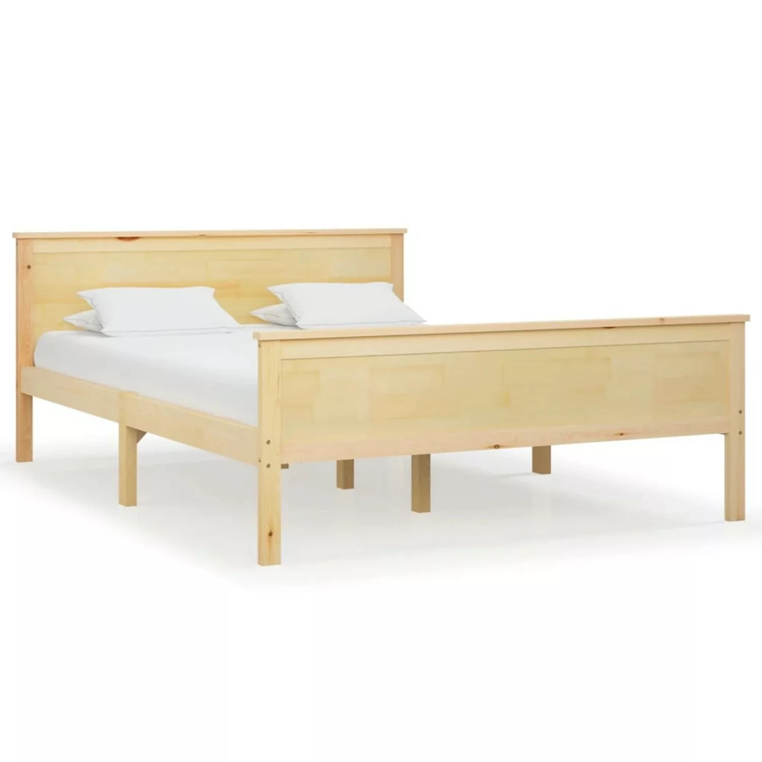 vidaXL Bettgestell Massivholzbett Kiefer 160x200 cm Doppelbett Bett Bettrah günstig online kaufen