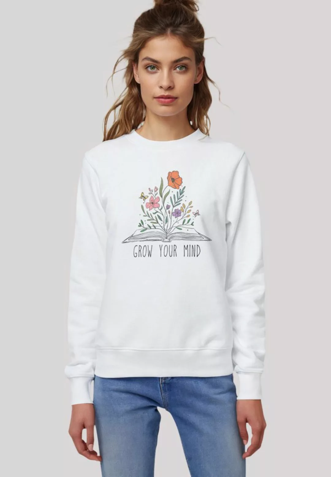 F4NT4STIC Sweatshirt Flower grow your mind book Premium Qualität günstig online kaufen