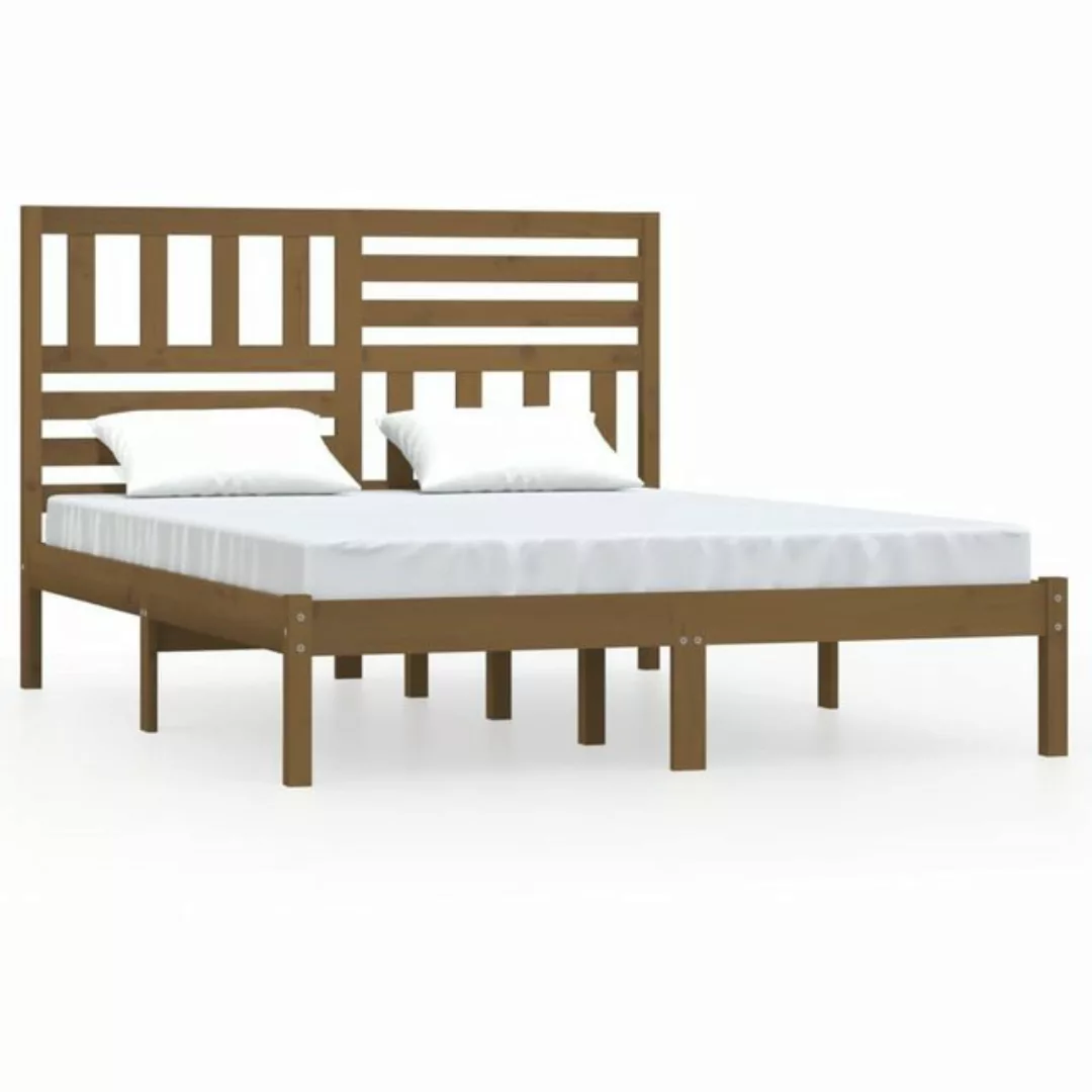 furnicato Bett Massivholzbett Honigbraun 120x190 cm Kiefer günstig online kaufen