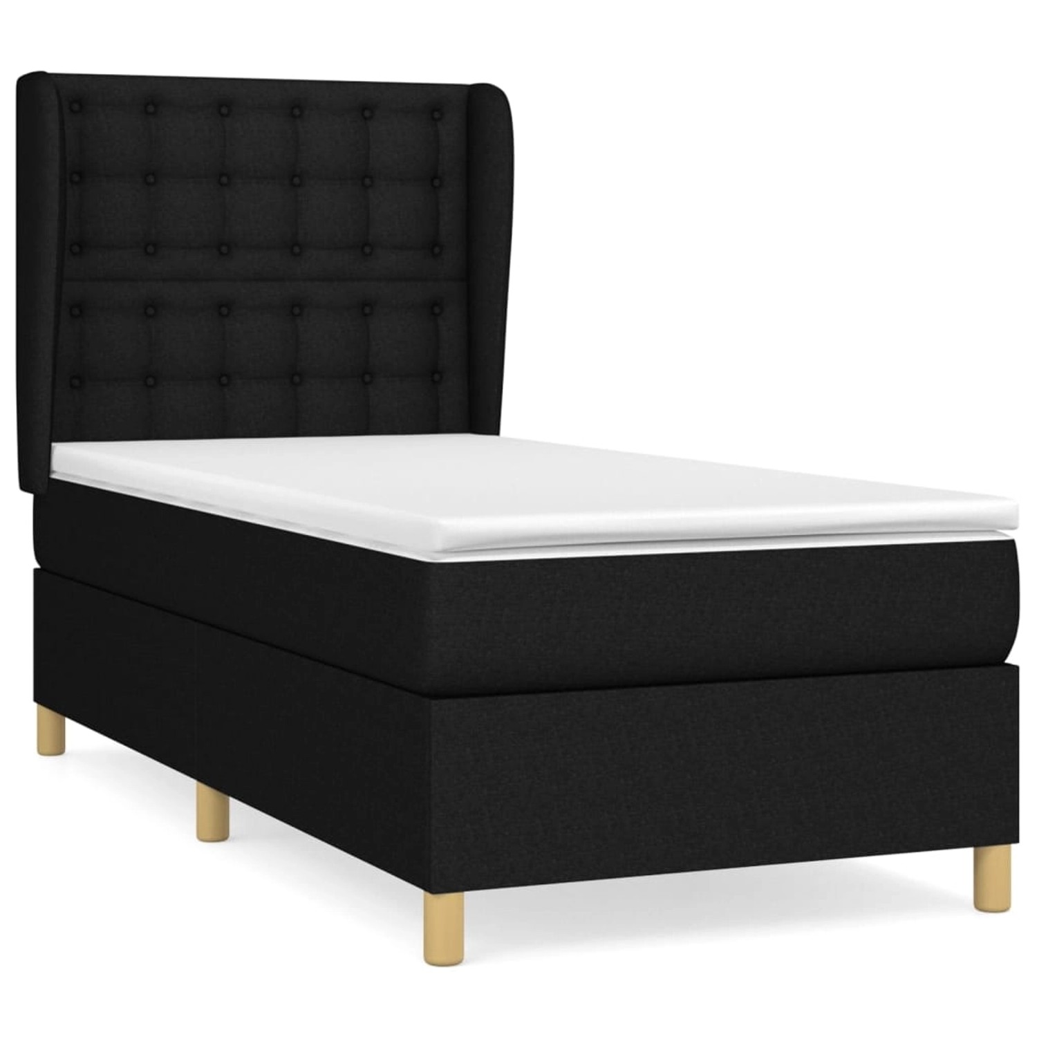 vidaXL Boxspringbett mit Matratze Schwarz 90x190 cm Stoff1378538 günstig online kaufen